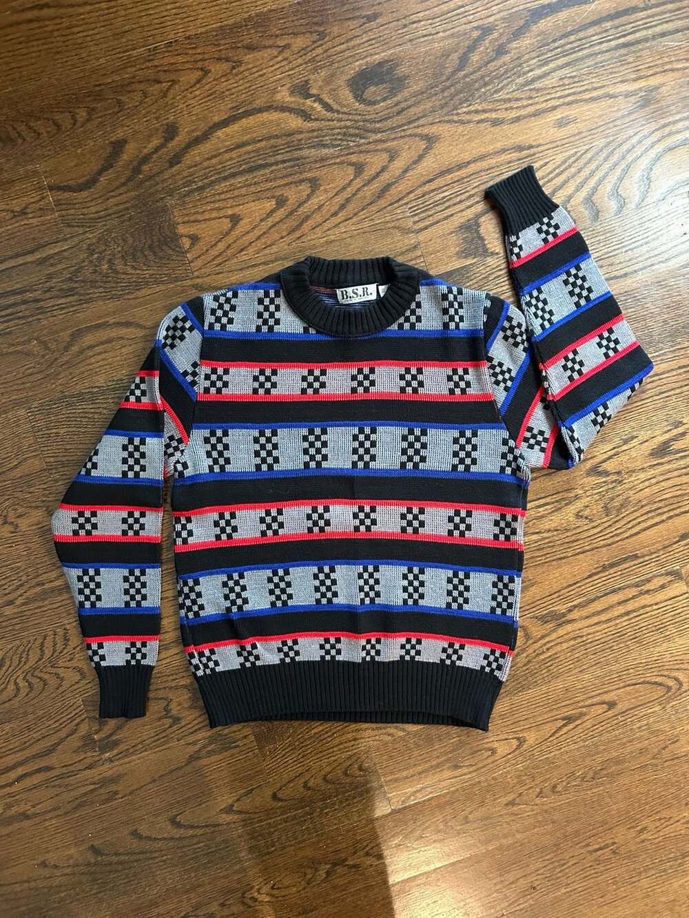 Vintage 90s B.S.R. Geometric Pattern Sweater Size M